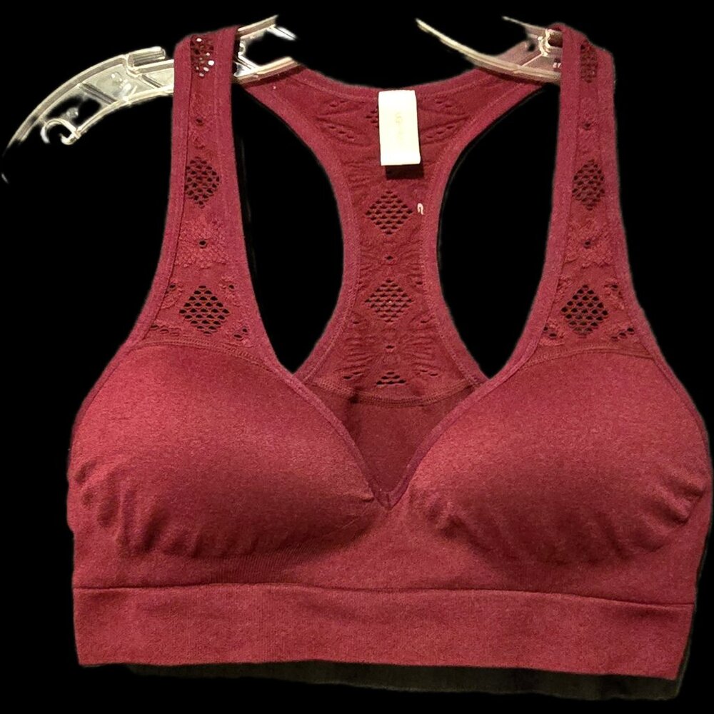 Maroon Rough River Exercise Bra Size L